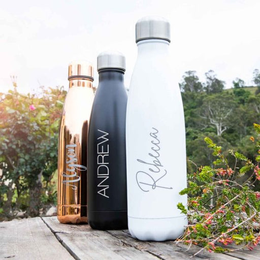 Personalised Laser Engraved Metal Water Bottles with Name