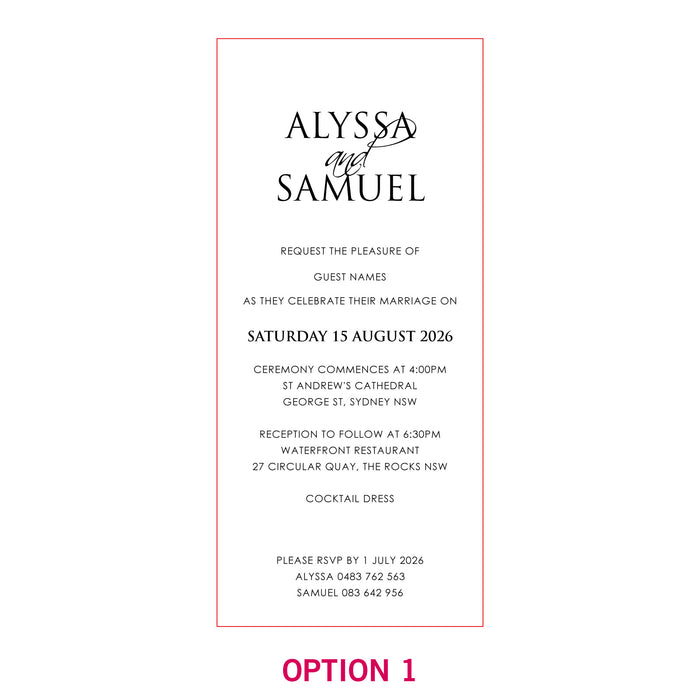 DL Engraved Wooden Wedding Invitations