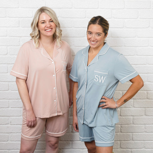 Personalised Embroidered Bamboo Short Sleeve Pyjama Set