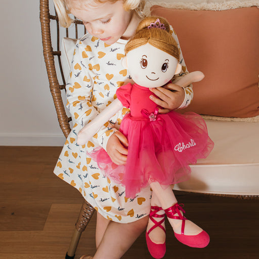 Custom plush ballet doll gift for girls with tulle skirt and crown