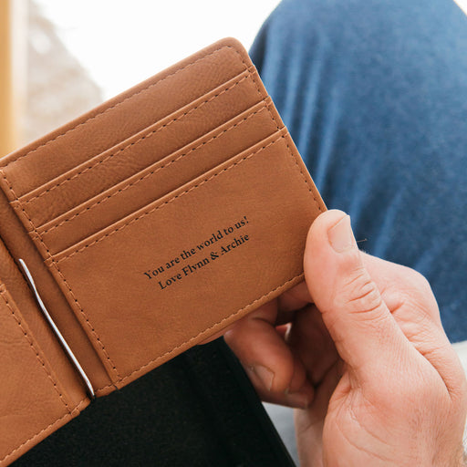 Custom Designed Engraved Christmas Leather Gift Set- Pen, Keyring & Wallet Present