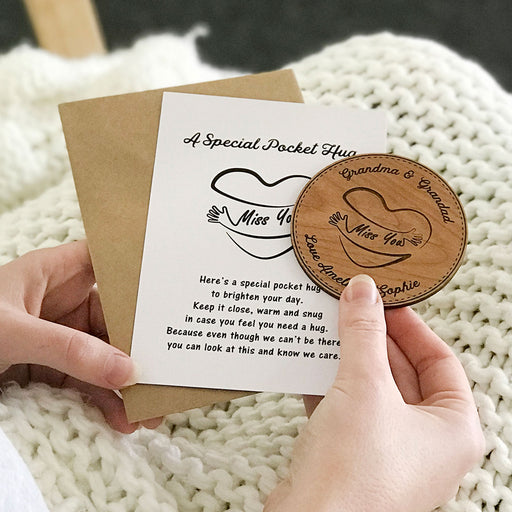 Personalised Pocket Hug Card Thinking of You Gift