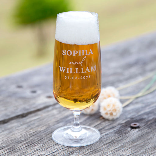 Personalised Engraved Name Groomsman Stemmed Beer Glass