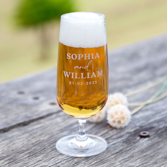 Personalised Engraved Name Groomsman Stemmed Beer Glass