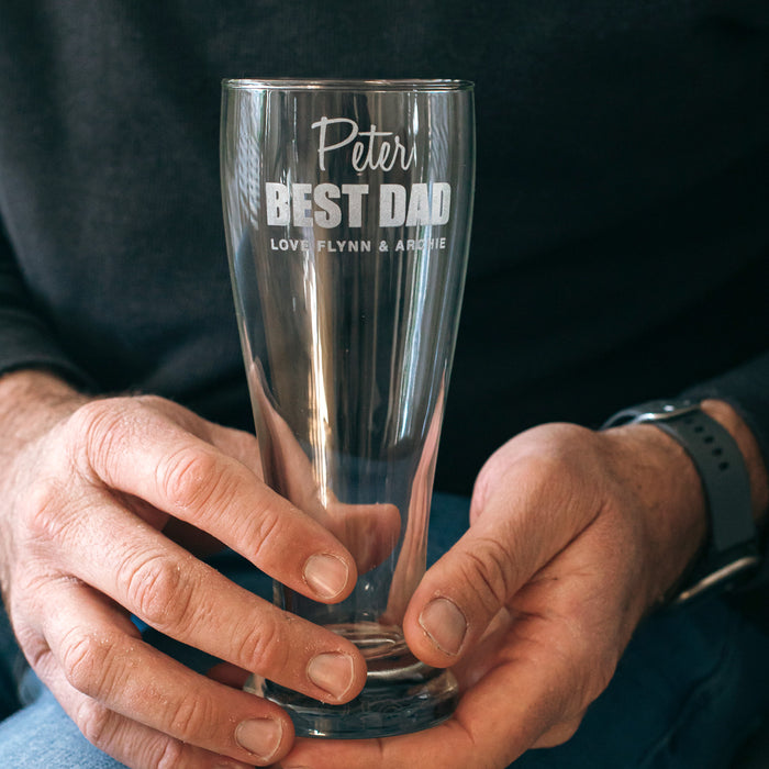 Personalised 425ml schooner beer glass for Father’s Day