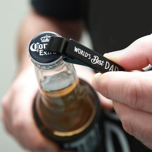 Printed Father's Day World's Best Dad Bottle Opener Keyring Gift