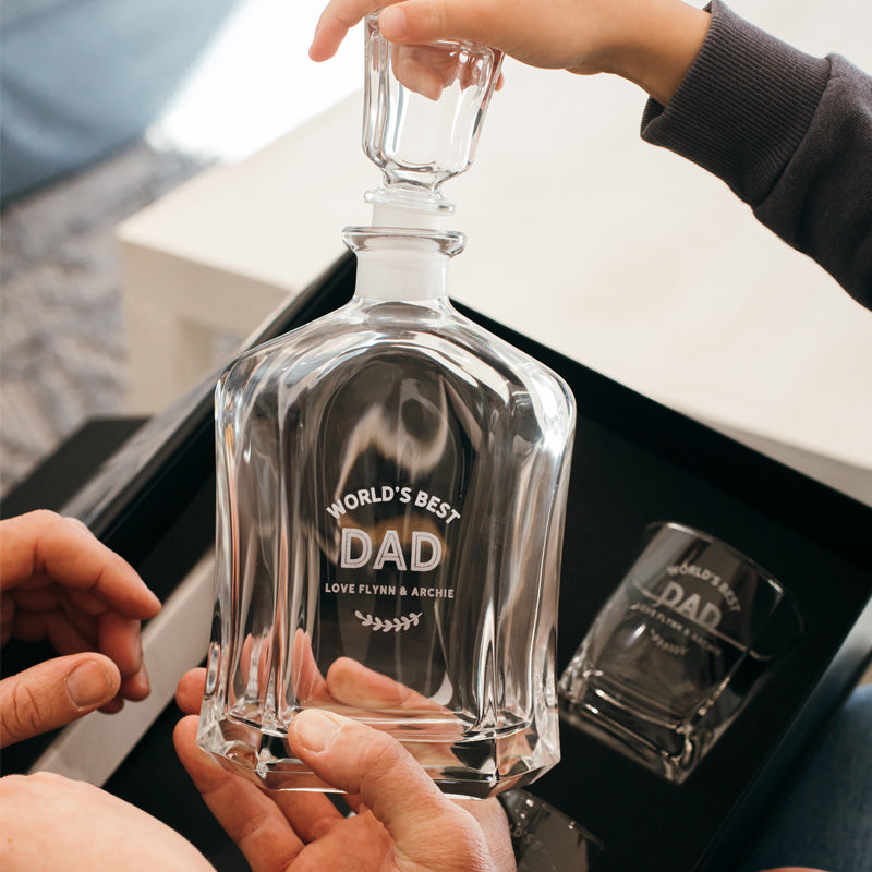 Father's Day Gift Ideas Engraved Whiskey Decanter Set