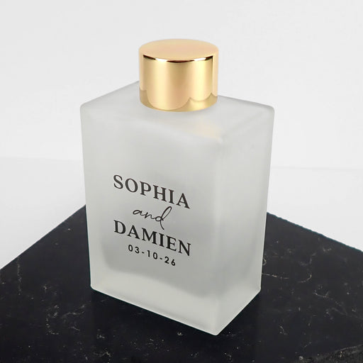 Customised Black Printed Wedding Favour Bottle