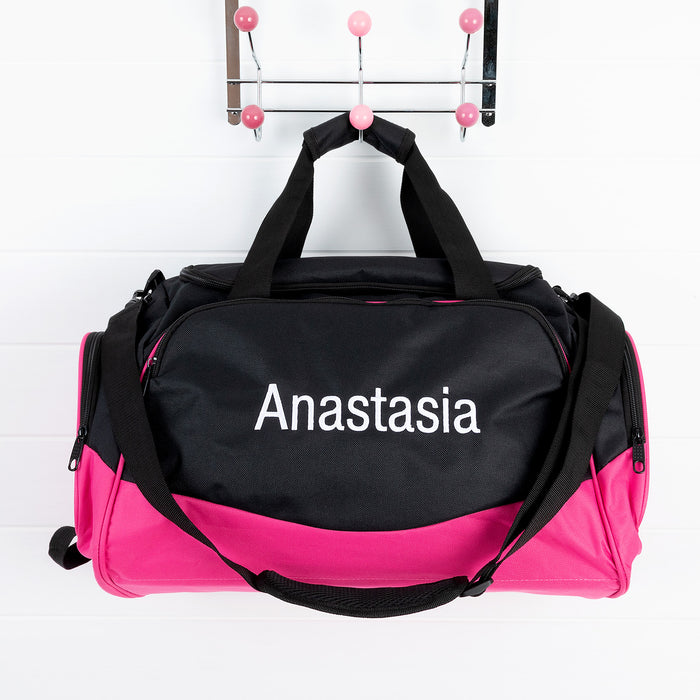 Personalised Kids Sports Duffel Bag - Pink