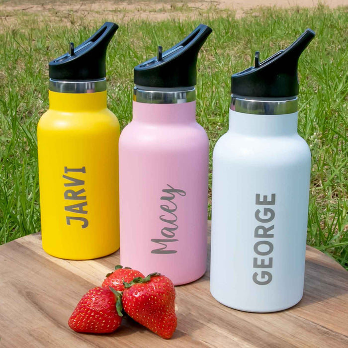 Personalised Engraved Stainless Steel 350ml Kids Water Bottle