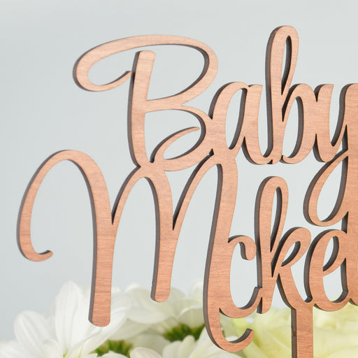 Laser Cut Wooden Baby Shower Cake Topper