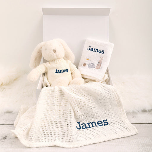 Embroidered Bunny Hamper Gift Set