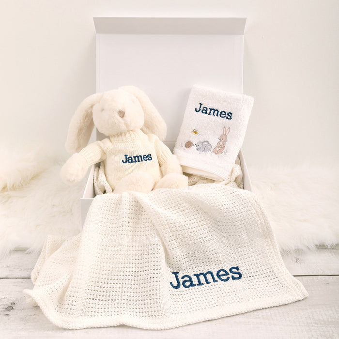 Embroidered Bunny Hamper Gift Set