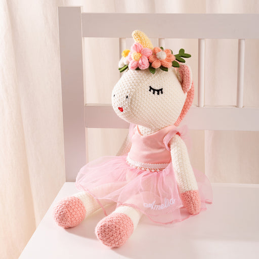 Personalised Knitted Unicorn Doll