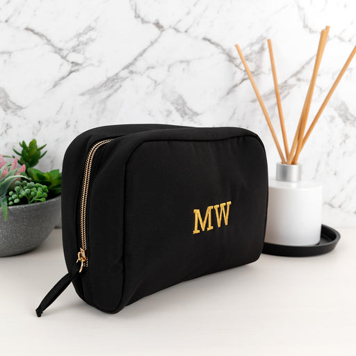 Personalised Embroidered Monogrammed Black Makeup Bag