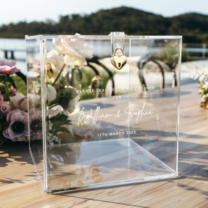 Wedding Wishing Well Box with Clear Base