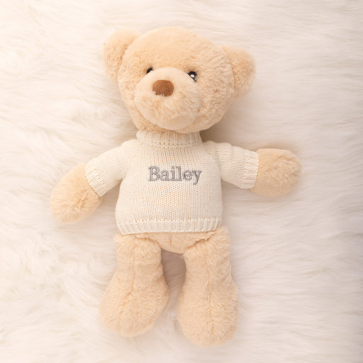 Soft plush teddy bear keepsake for babies and kids