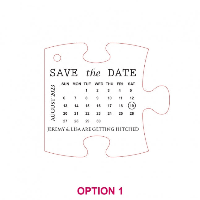 Engraved Wooden Puzzle Save the Date
