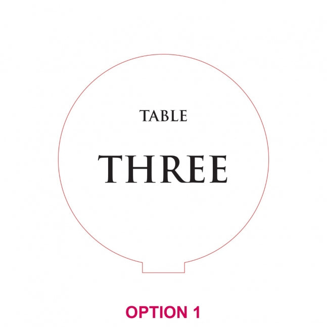 Round Acrylic Table Number with Stand