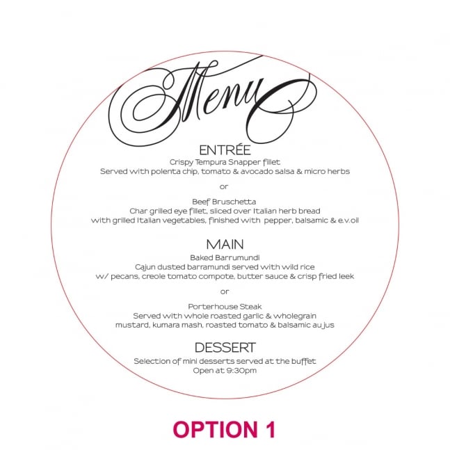 Engraved Round Mirror Acrylic Wedding Menus