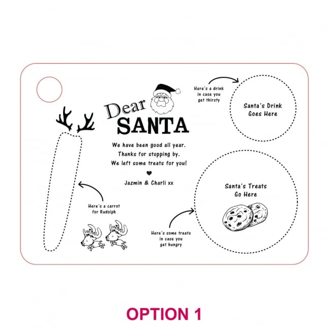 Engraved Wooden Dear Santa Christmas Board