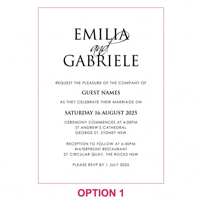 Engraved 5x7 Acrylic Wedding Invitations