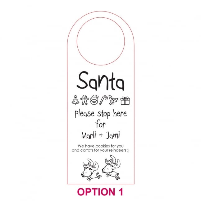 Engraved Christmas Wooden Door Hanger