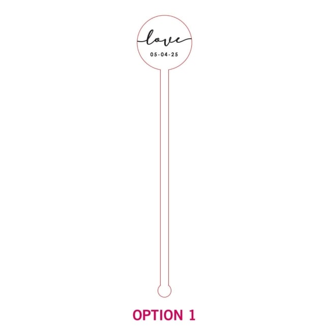 Engraved Clear Acrylic Wedding Drink Stirrers