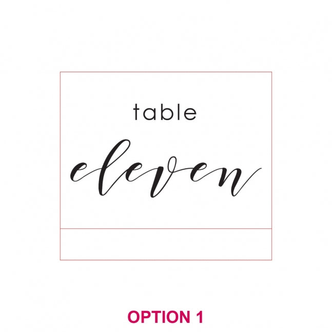Engraved Clear Acrylic Table Number with Wooden Base