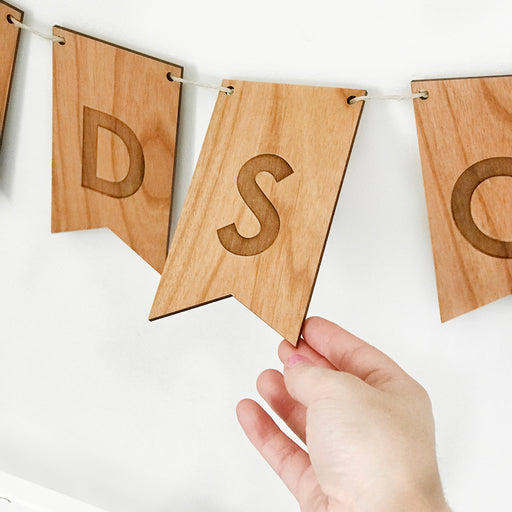 Personalised Engraved Name Wooden Baby Bunting