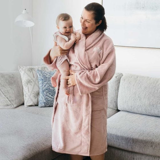 Personalised microplush bathrobe with embroidered initials