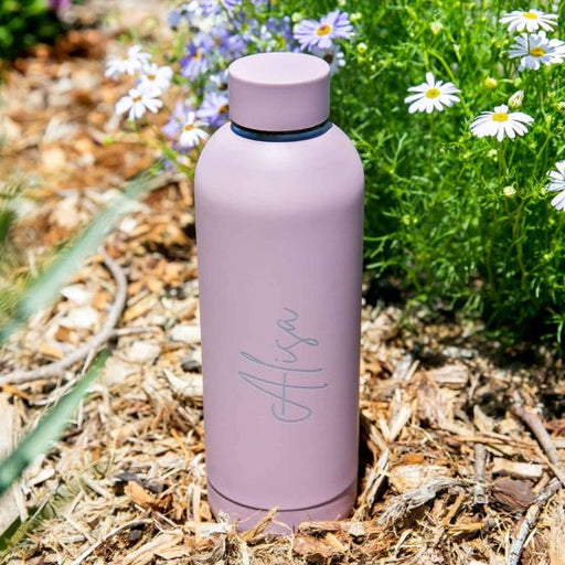 Custom Designed Engraved Name Mauve 500ml Stainless Steel Sports Bottle Homeware