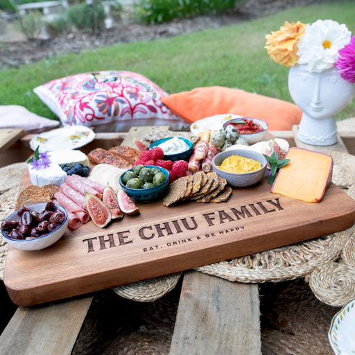 Customised Engraved Deluxe Large Acacia Wood Rectangle 60cm Serving Board Christmas Present