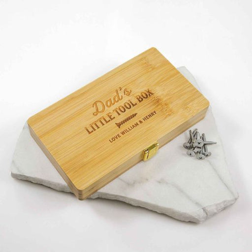 Personalised Engraved 21 Piece Tool Set in Engraved Bamboo Case Birthday Present