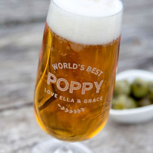 Customised Engraved Father's Day 410ml stemmed Beer glasses Present- the god father