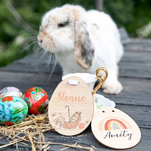 Customised Full Colour Printed Easter Egg Shaped Basket Gift Tags