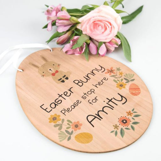 Personalised Colour Printed Laser Cut Wooden Easter Egg Present