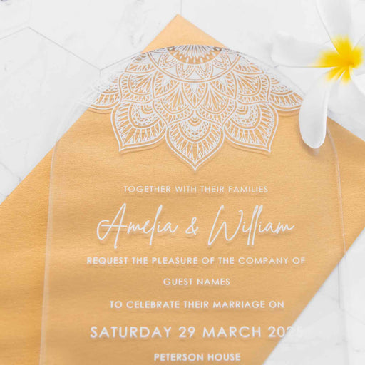 Customised Engraved 5x7 Acrylic Arch Wedding Invitations