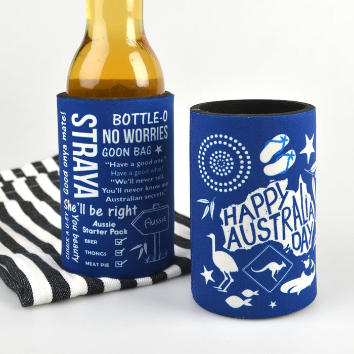 Australia Day Printed Stubby Holder Present