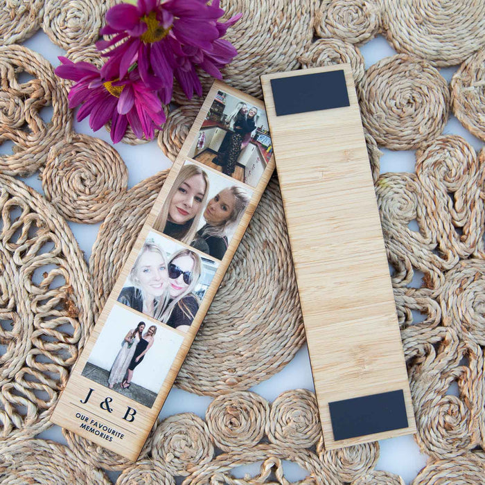 Personalised Bamboo Photobooth Style 4 Photo Strip Birthday Present