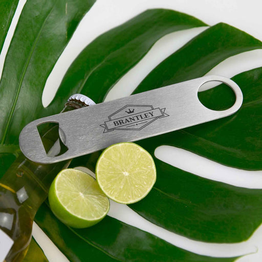 Customised Engraved Bar ware Silver Bar Mate Bottle Opener Present- Lets get ready to stumble