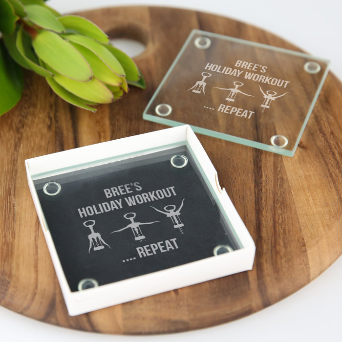 Customised Engraved Birthday, Housewarming & Farewell Coaster Present in Gift Box