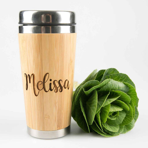 Personalised Engraved Name Travel Keep Cup Bamboo Mug