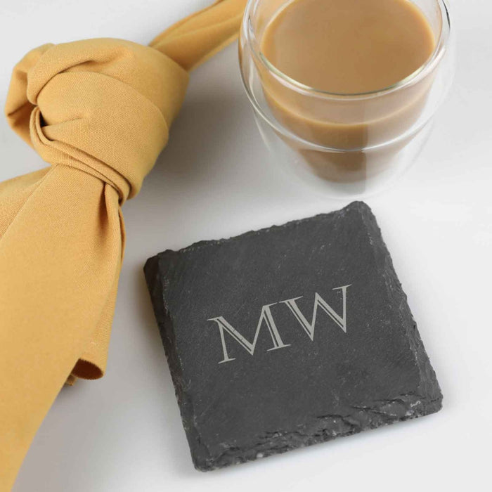 Personalised Engraved Grey Slate Christmas Coaster Present