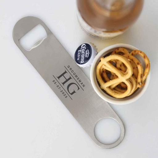 Custom designed Engraved Groomsman, Best Man & Groom Barmate Bottle Opener