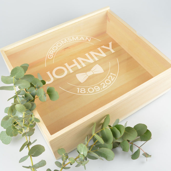 Personalised Engraved Groomsman Bridal Party Box Favour Gift