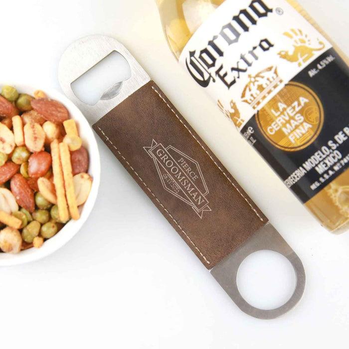 Personalised Leatherette Barmate Bottle Opener