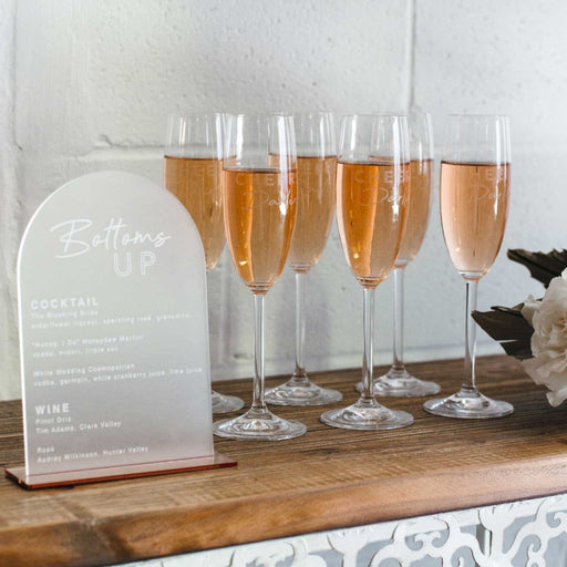 Customised Engraved bridal shower Champagne Flutes Toasting Glasses Wedding Gift