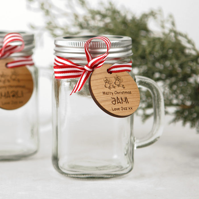 Personalised Engraved Christmas Mason Jar Gift