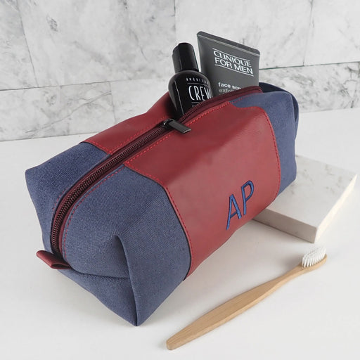 Customised Embroidered Ruby Toiletries Bag Father's Day Present